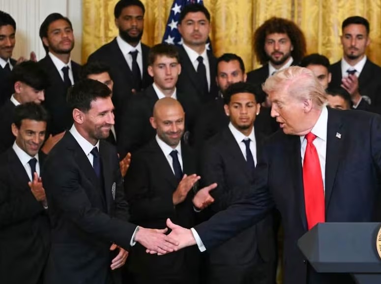 La inesperada reacción de Messi al ser felicitado por Donald Trump en la Casa Blanca