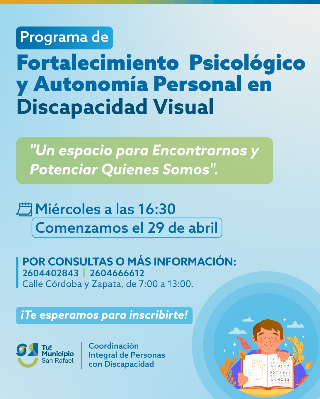 Acompañamiento, escucha y participación para las personas con discapacidad visual en San Rafael