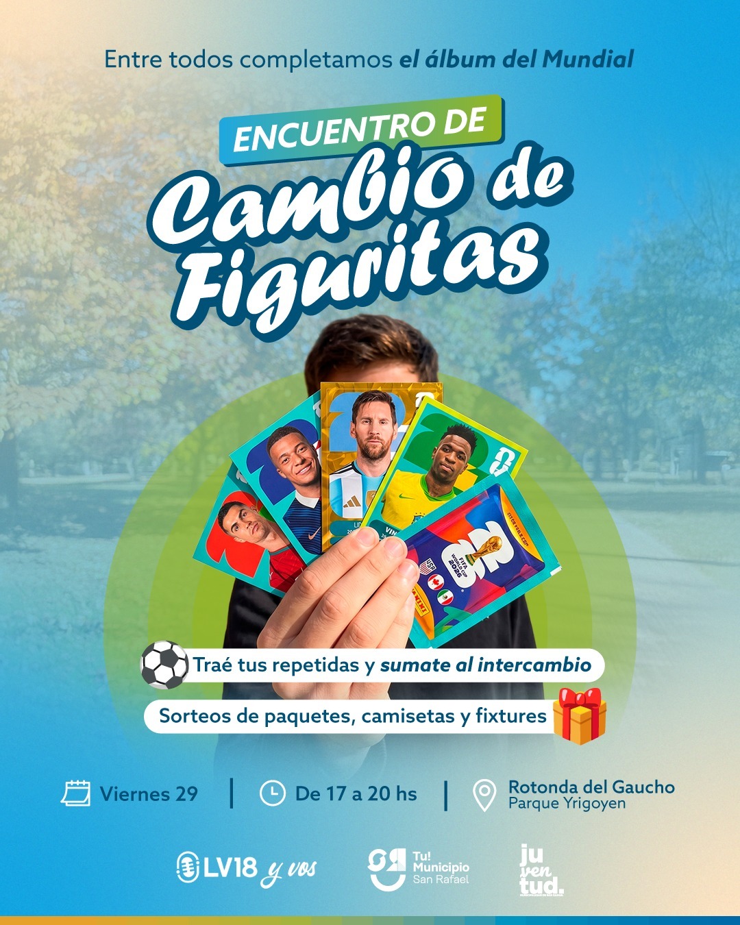 Álbum del Mundial: se viene una jornada de cambio de figuritas en San Rafael, con sorteos de sobres y camisetas